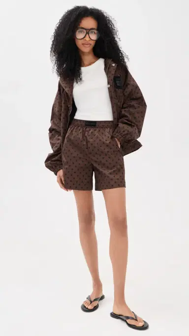 GANNI Printed Flyweight Nylon Jacket Chicory Coffee | Thumbnail 5