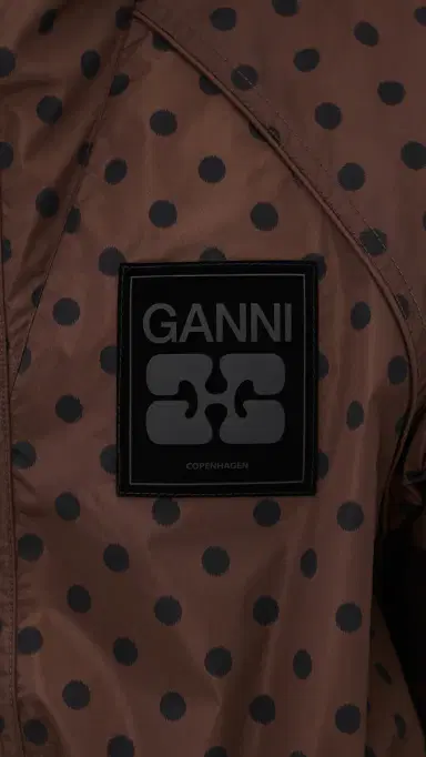 GANNI Printed Flyweight Nylon Jacket Chicory Coffee | Thumbnail 6