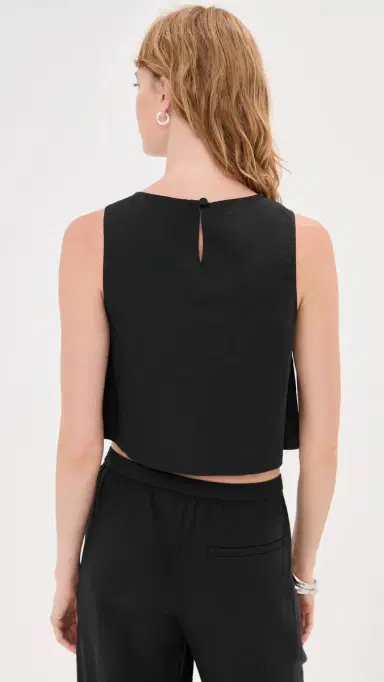 LE BOP Margot Linen Cropped Blouse Black | Thumbnail 4 LE BOP Margot Linen Cropped Blouse Black | Thumbnail 4