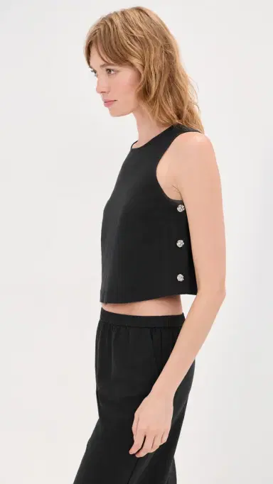 LE BOP Margot Linen Cropped Blouse Black | Thumbnail 5 LE BOP Margot Linen Cropped Blouse Black | Thumbnail 5