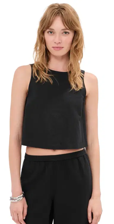 LE BOP Margot Linen Cropped Blouse Black | Thumbnail 1 LE BOP Margot Linen Cropped Blouse Black | Thumbnail 1
