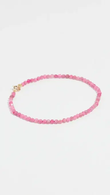 Ariel Gordon Jewelry Petite Pink Tourmaline Beaded Bracelet Pink Tourmaline/14k Gold One Size | Thumbnail 2