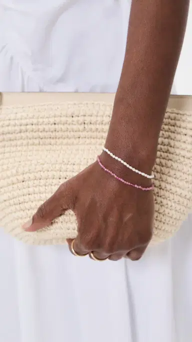 Ariel Gordon Jewelry Petite Pink Tourmaline Beaded Bracelet Pink Tourmaline/14k Gold One Size | Thumbnail 3