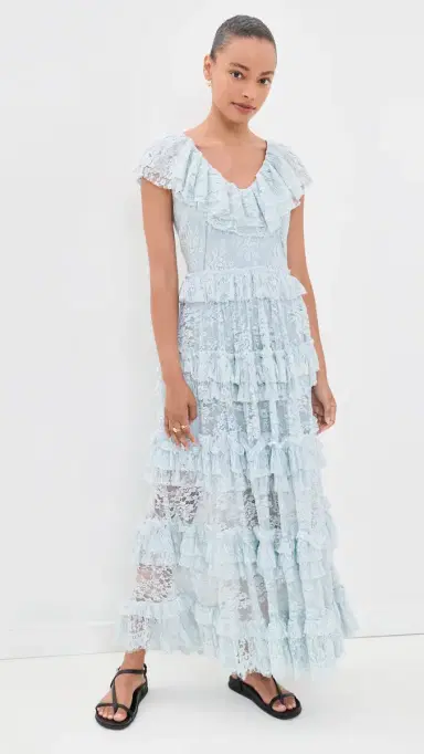 Sea Sharleen Lace V Neck Dress Sky | Thumbnail 2 Sea Sharleen Lace V Neck Dress Sky | Thumbnail 2