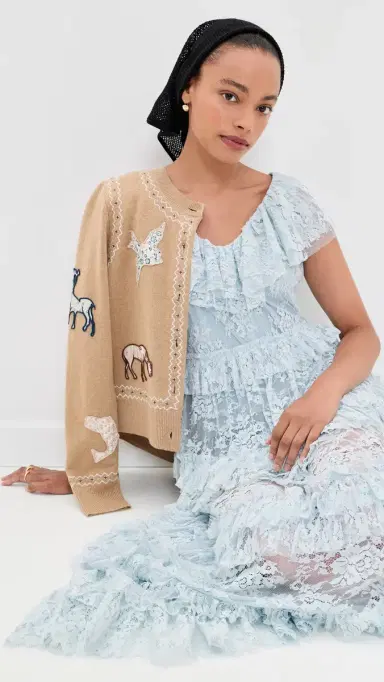 Sea Sharleen Lace V Neck Dress Sky | Thumbnail 5 Sea Sharleen Lace V Neck Dress Sky | Thumbnail 5
