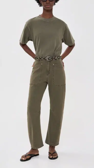DL1961 Bilie Easy Barrel High Rise Ankle Pants Pine 27 | Thumbnail 5