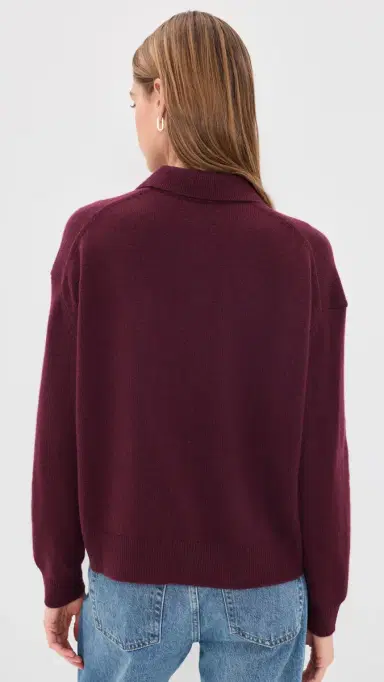 Anine Bing Lee Polo Sweater Fig | Thumbnail 3 Anine Bing Lee Polo Sweater Fig | Thumbnail 3