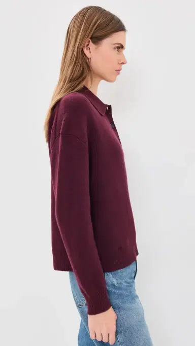 Anine Bing Lee Polo Sweater Fig | Thumbnail 4 Anine Bing Lee Polo Sweater Fig | Thumbnail 4