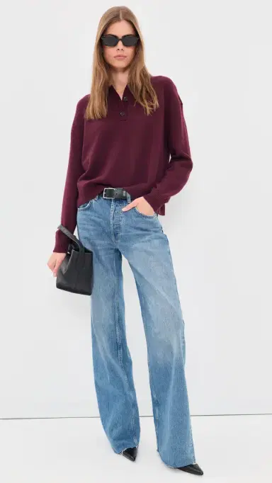 Anine Bing Lee Polo Sweater Fig | Thumbnail 5 Anine Bing Lee Polo Sweater Fig | Thumbnail 5