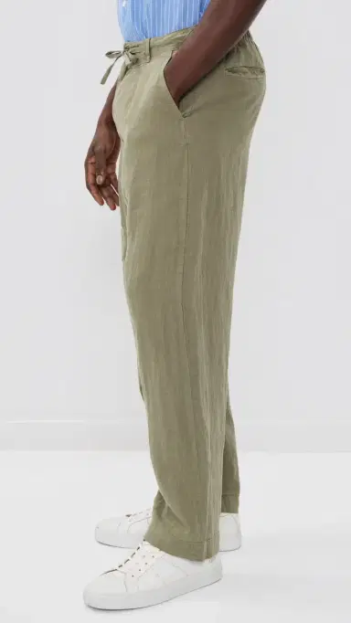Polo Ralph Lauren Original Label Linen Pleated Relaxed Pants Sage Green | Thumbnail 4