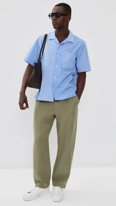 Polo Ralph Lauren Original Label Linen Pleated Relaxed Pants Sage Green | Thumbnail 5
