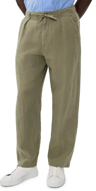 Polo Ralph Lauren Original Label Linen Pleated Relaxed Pants Sage Green | Thumbnail 1