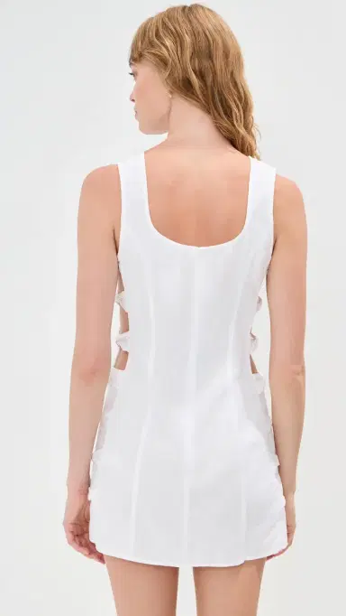 LE BOP Jane Linen Mini Dress White | Thumbnail 4