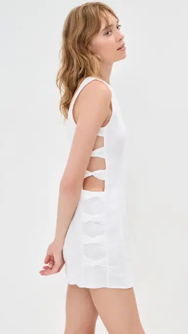 LE BOP Jane Linen Mini Dress White | Thumbnail 5