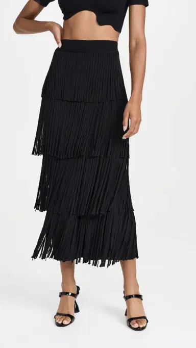 SIMONMILLER Za Za Knit Fringe Skirt Black | Thumbnail 5 SIMONMILLER Za Za Knit Fringe Skirt Black | Thumbnail 5