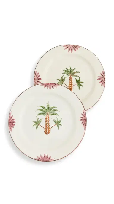 LES OTTOMANS Tree Hand Painted Ceramic Charger Plate Set | Thumbnail 5