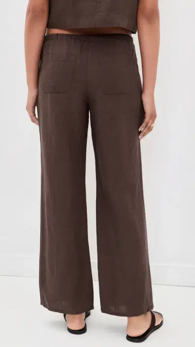 Marine Layer Perfect Linen Drawstring Pants Chocolate S | Thumbnail 3 Marine Layer Perfect Linen Drawstring Pants Chocolate S | Thumbnail 3