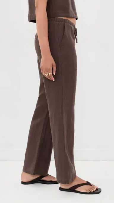 Marine Layer Perfect Linen Drawstring Pants Chocolate S | Thumbnail 4 Marine Layer Perfect Linen Drawstring Pants Chocolate S | Thumbnail 4