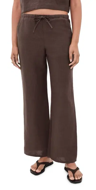 Marine Layer Perfect Linen Drawstring Pants Chocolate S | Thumbnail 1 Marine Layer Perfect Linen Drawstring Pants Chocolate S | Thumbnail 1