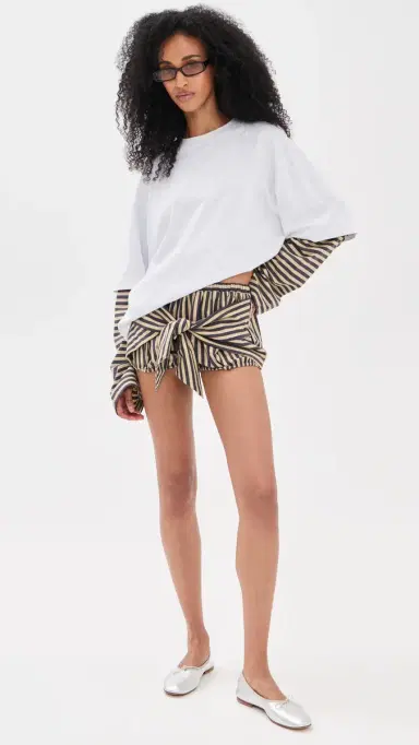 LIONESS Bloom Bubble kort Beige tripe | Thumbnail 5