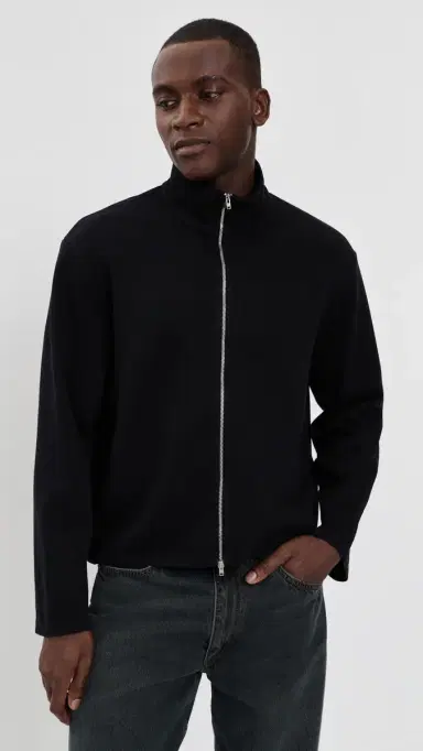 Our Legacy Ribbed Zip Sweater Jacket Black Athletic Rib | Thumbnail 2