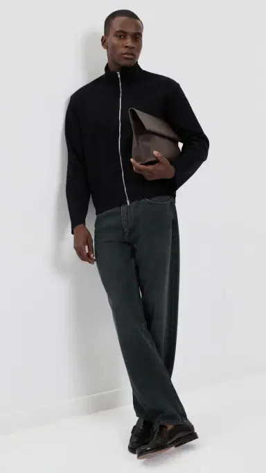 Our Legacy Ribbed Zip Sweater Jacket Black Athletic Rib | Thumbnail 5