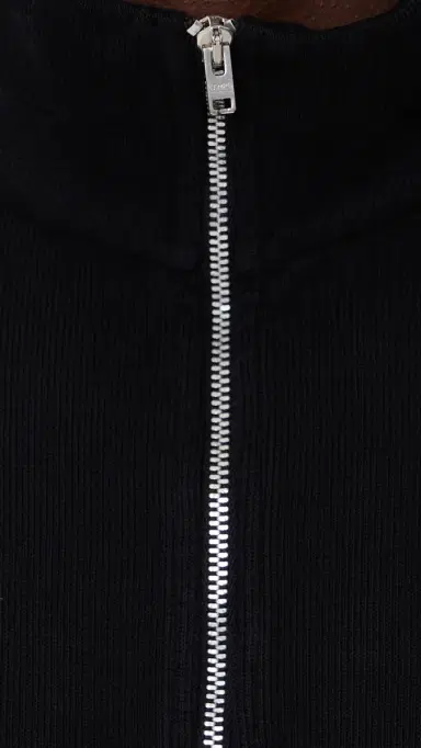 Our Legacy Ribbed Zip Sweater Jacket Black Athletic Rib | Thumbnail 6