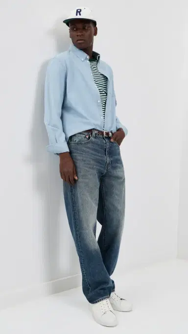 Polo Ralph Lauren Classic Fit Striped Crewneck Tee New Forest/White | Thumbnail 5
