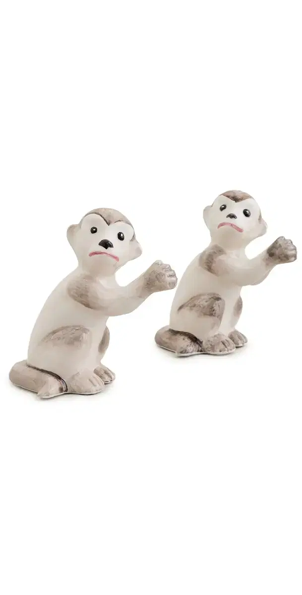 Les Ottomans Monkey Salt and Pepper Shakers Grey/White One Size