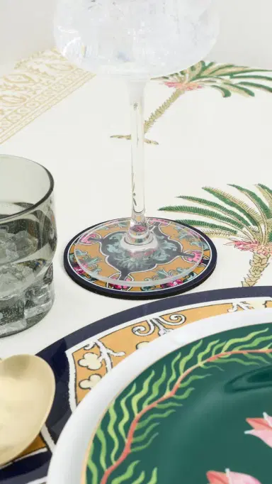 La DoubleJ Set of 4 Disk Coasters Ananas One Size | Thumbnail 4