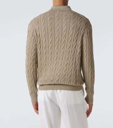 Ralph Lauren Purple Label Cable-knit cotton and silk polo sweater | Thumbnail 5 Ralph Lauren Purple Label Cable-knit cotton and silk polo sweater | Thumbnail 5