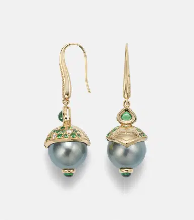 Marina B 18kt gold drop earrings with gemstones | Thumbnail 2 Marina B 18kt gold drop earrings with gemstones | Thumbnail 2