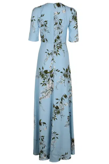 MONIQUE LHUILLIER Short Sleeve Floral Gown | Thumbnail 5