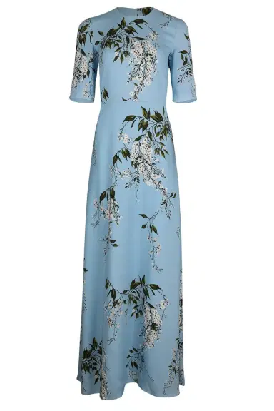 MONIQUE LHUILLIER Short Sleeve Floral Gown | Thumbnail 1