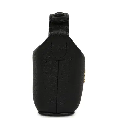 Chanel Chanel Micro Top Handle Round Hobo Pouch Black Grained Calfskin Gold Hardware | Thumbnail 3