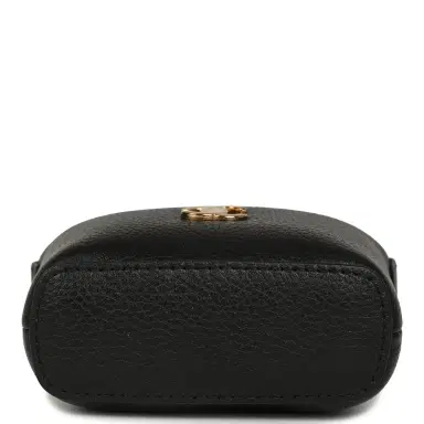 Chanel Chanel Micro Top Handle Round Hobo Pouch Black Grained Calfskin Gold Hardware | Thumbnail 6