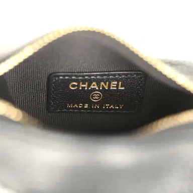 Chanel Chanel Micro Top Handle Round Hobo Pouch Black Grained Calfskin Gold Hardware | Thumbnail 9