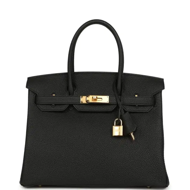 hermes Hermes Birkin 30 Black Togo Gold Hardware