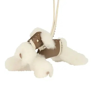 HERMÈS Hermes Budy Rock Charm Ecru, Etoupe, Craie and Gris Etain Milo Lambskin and Merino Wool | Thumbnail 2 HERMÈS Hermes Budy Rock Charm Ecru, Etoupe, Craie and Gris Etain Milo Lambskin and Merino Wool | Thumbnail 2