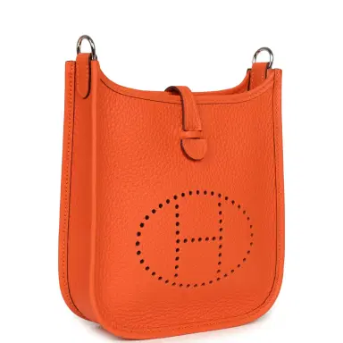 HERMÈS Hermes Evelyne TPM Tangerine Clemence Palladium Hardware | Thumbnail 2 HERMÈS Hermes Evelyne TPM Tangerine Clemence Palladium Hardware | Thumbnail 2