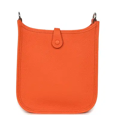 HERMÈS Hermes Evelyne TPM Tangerine Clemence Palladium Hardware | Thumbnail 4 HERMÈS Hermes Evelyne TPM Tangerine Clemence Palladium Hardware | Thumbnail 4