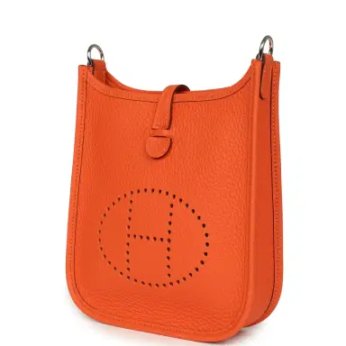 HERMÈS Hermes Evelyne TPM Tangerine Clemence Palladium Hardware | Thumbnail 5 HERMÈS Hermes Evelyne TPM Tangerine Clemence Palladium Hardware | Thumbnail 5
