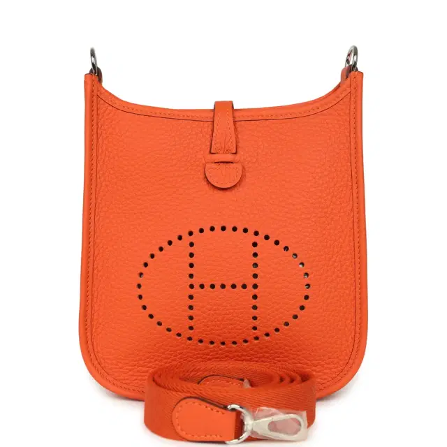 Hermes Evelyne TPM Tangerine Clemence Palladium Hardware