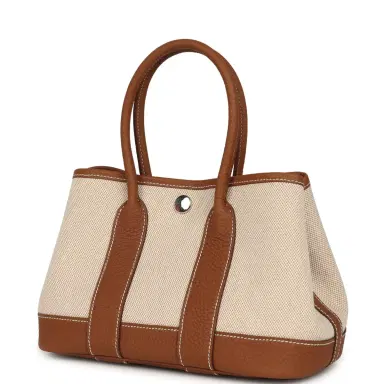 HERMÈS Hermes Garden Party Neo 23 Beige-Ecru Toile H Canvas and Gold Negonda Palladium Hardware | Thumbnail 5 HERMÈS Hermes Garden Party Neo 23 Beige-Ecru Toile H Canvas and Gold Negonda Palladium Hardware | Thumbnail 5