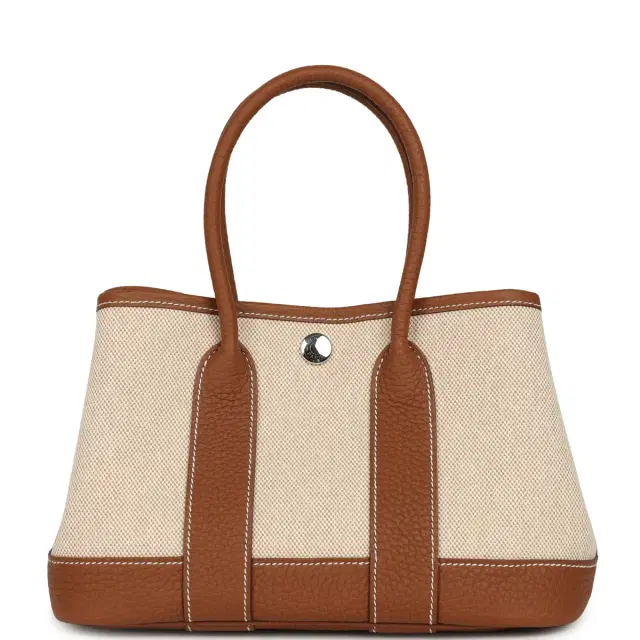 hermes Hermes Garden Party Neo 23 Beige-Ecru Toile H Canvas and Gold Negonda Palladium Hardware