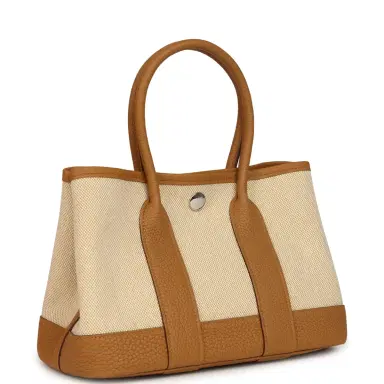 HERMÈS Hermes Garden Party Neo 23 Sesame-Ecru Toile H Canvas and Sesame Negonda Palladium Hardware | Thumbnail 2