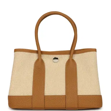 HERMÈS Hermes Garden Party Neo 23 Sesame-Ecru Toile H Canvas and Sesame Negonda Palladium Hardware | Thumbnail 1