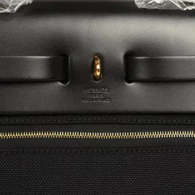 HERMÈS Hermes Herbag Zip 31 PM Black Toile Militaire Canvas and Vache Hunter Gold Hardware | Thumbnail 9 HERMÈS Hermes Herbag Zip 31 PM Black Toile Militaire Canvas and Vache Hunter Gold Hardware | Thumbnail 9