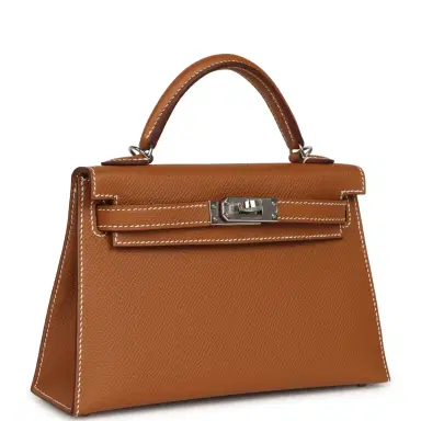 HERMÈS Hermes Kelly Sellier 20 Gold Epsom Palladium Hardware | Thumbnail 2