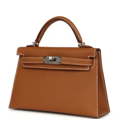 HERMÈS Hermes Kelly Sellier 20 Gold Epsom Palladium Hardware | Thumbnail 5